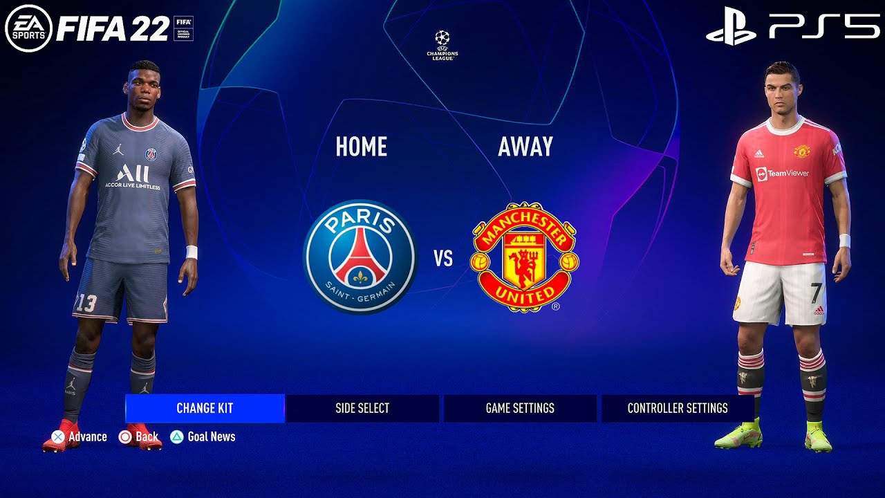 FIFA 22 | PSG vs Man United Ft. Pogba | UEFA Champions League 2022 | Gameplay PS5 Full match