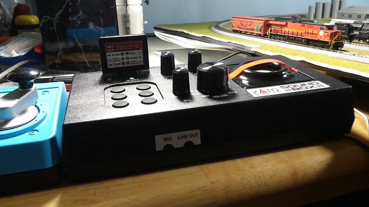 N SCALE SOUND TESTING KATO SOUND BOX ON LAYOUT WITHA ES-44 DIESEL SET UP AND CONTROLL TEST. PT.1