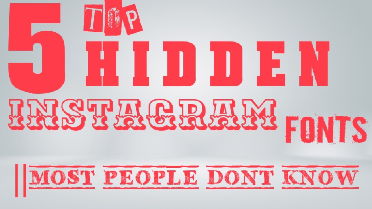 Hidden Instagram Fonts || Most people didn't know