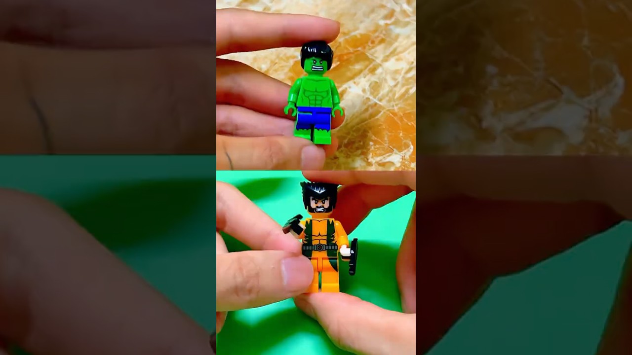 Minifigure Hulk Vs Wolverine - Minifigure #lego #minifigures #funny #shorts