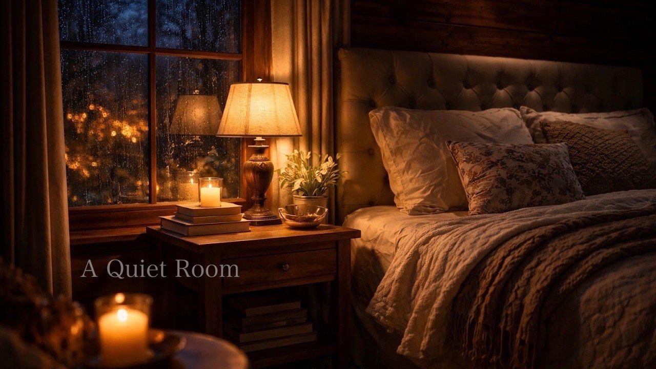 Gentle Rain by the Bedside 🕯️ | 3 Hours of Deep Sleep Ambience | in A Quiet Room