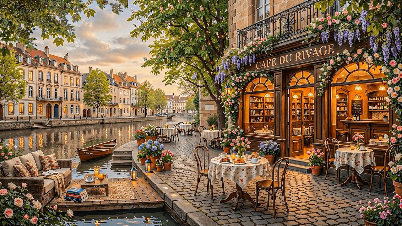 Happy Spring Morning & Smooth Jazz Instrumental Music at Spring Coffee Shop Ambience for Work, Study