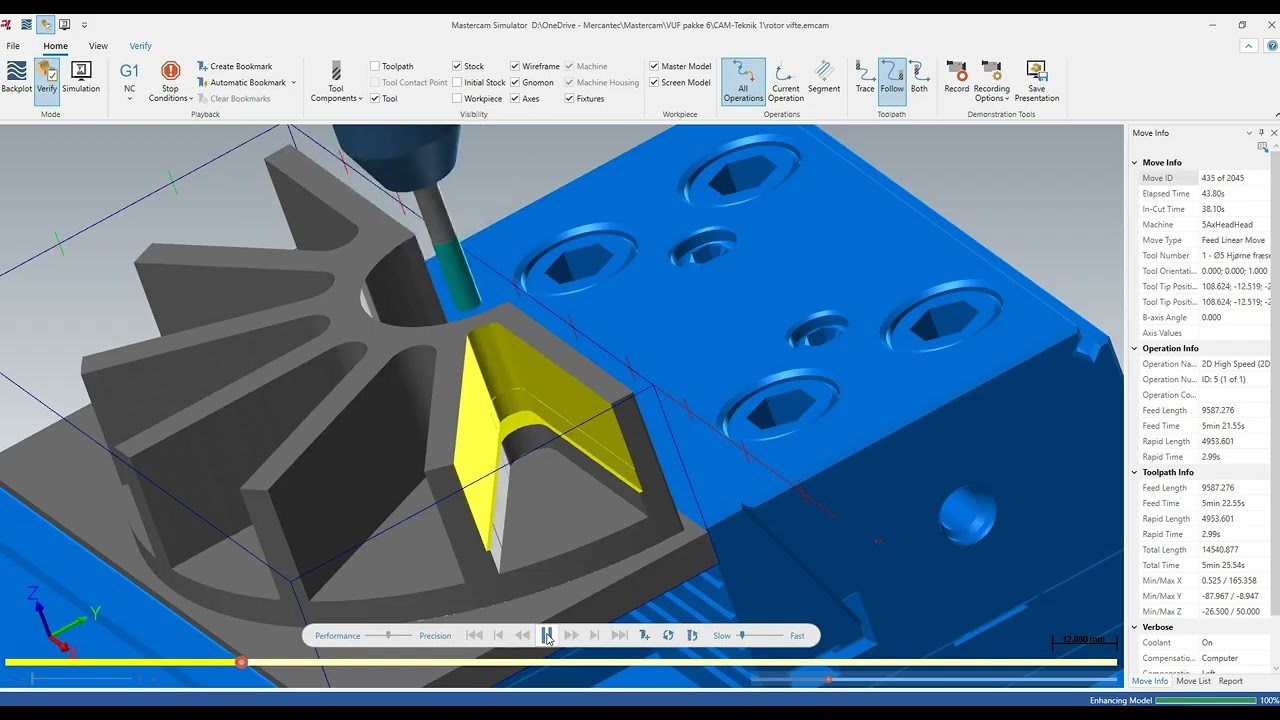 Sletning af ribber i Mastercam 2026