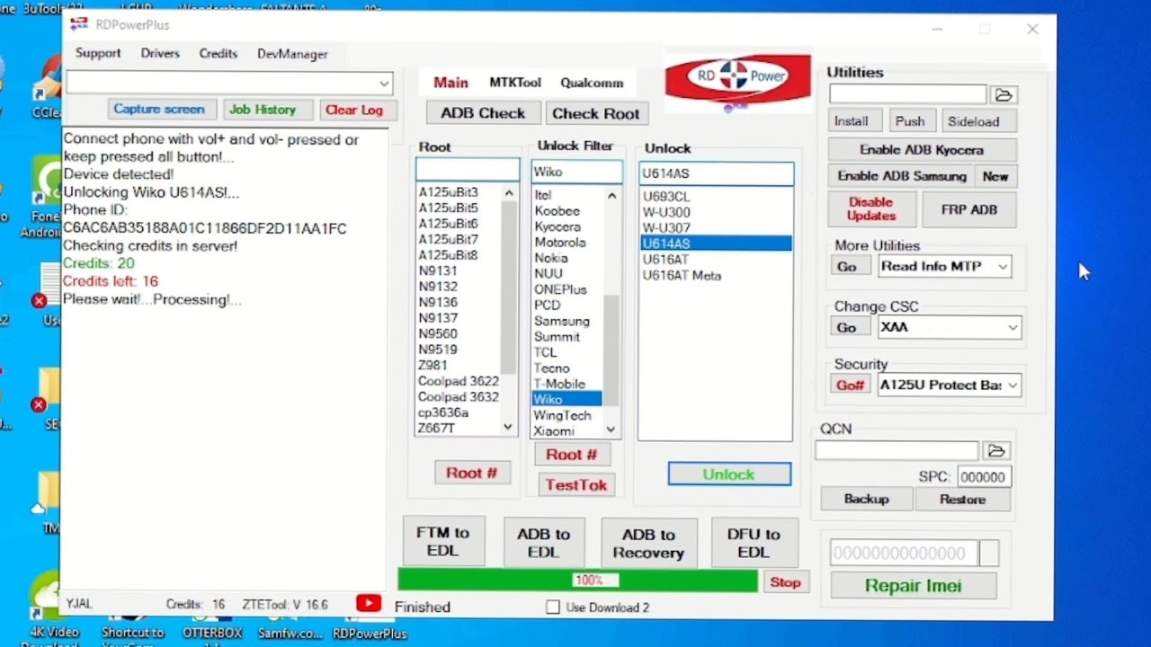 Wiko U614AS unlock By RDPOWERPLUS
