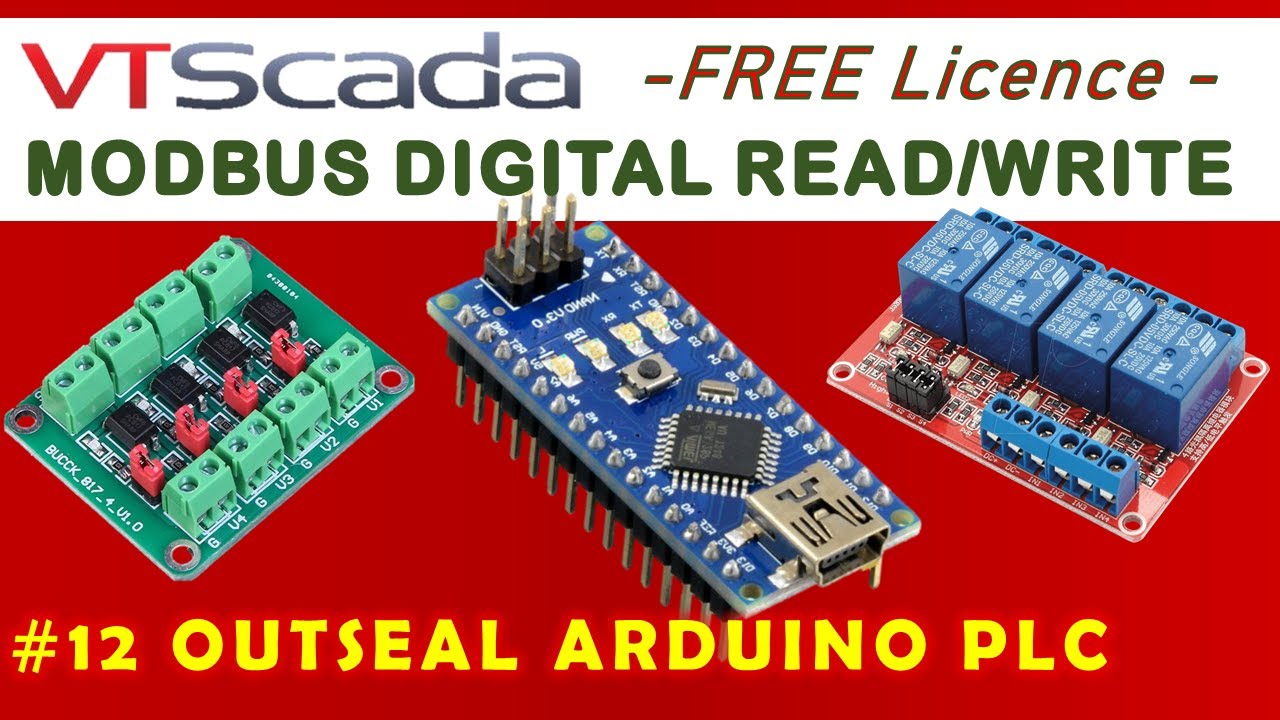 #12 Цифровое чтение/запись VTScada Modbus | ПЛК Outseal Arduino 