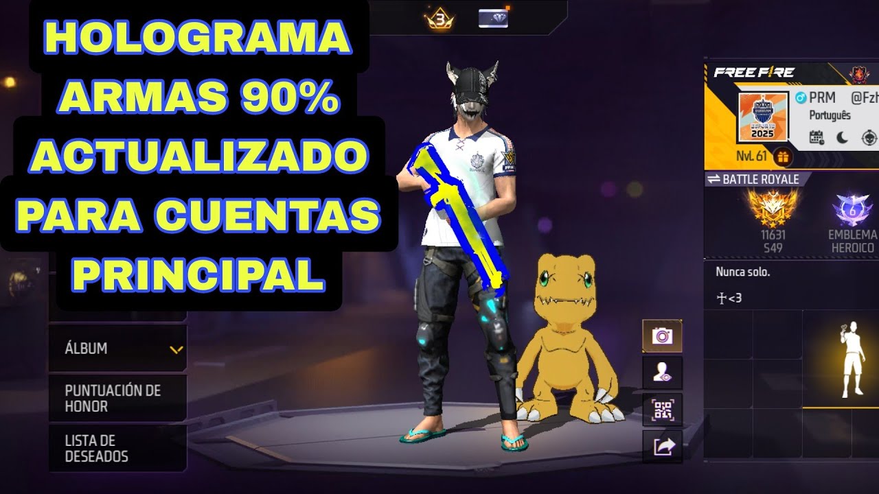 Holograma armas actualizado 90% + Aimbot 20% 🔥 - Para cuentas Principales - Para FF MAX Y FF NORMAL💯