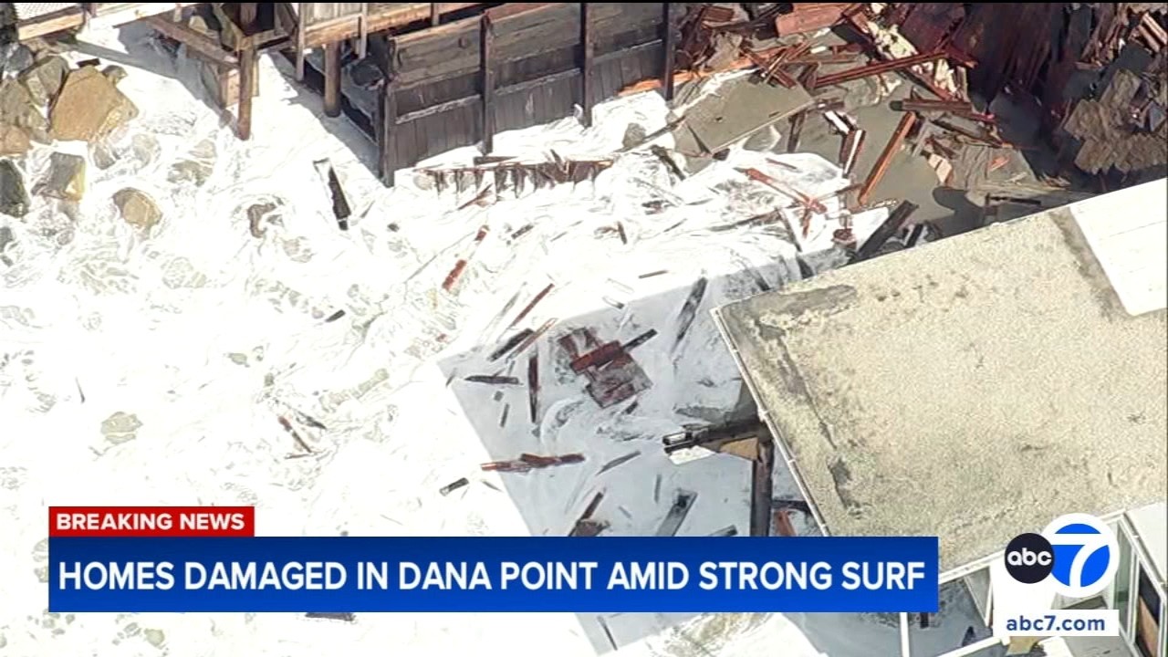At least 14 homes damaged by powerful waves in Orange County