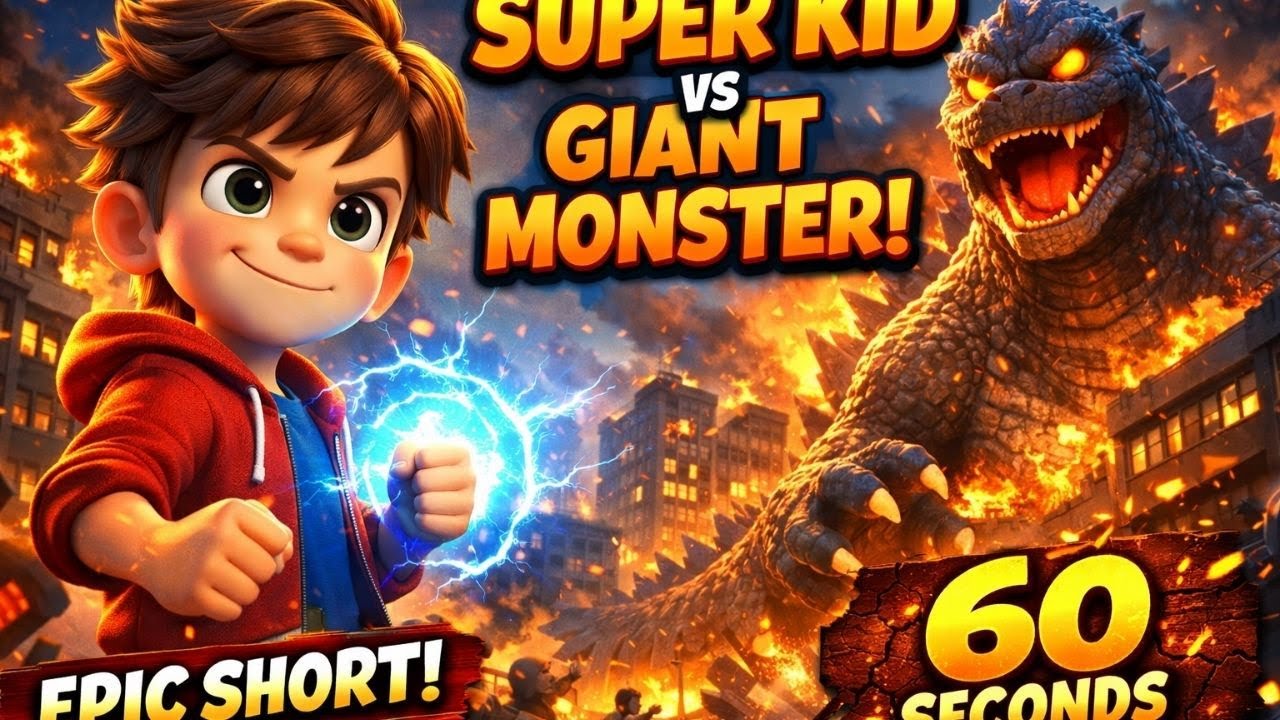A Boy With Superpowers Saves the City from a Giant Monster | Epic 60-Second Story