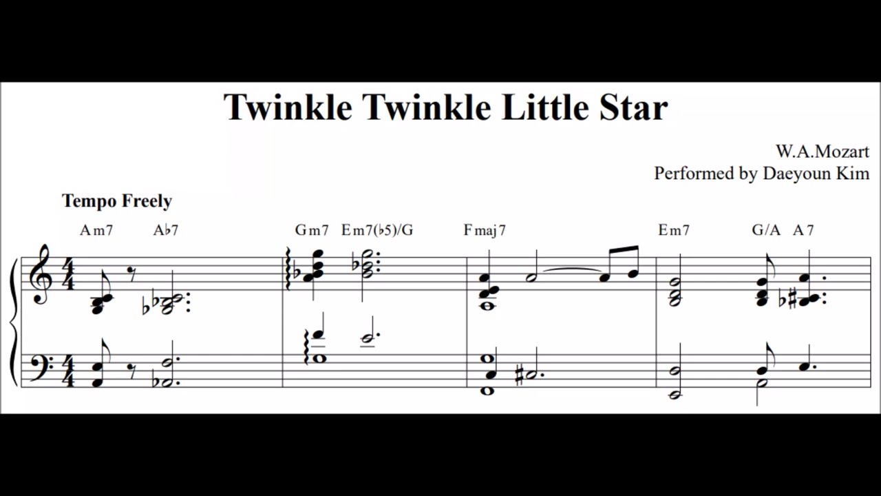 [Jazz Piano] Twinkle Twinkle Little Star (sheet music)