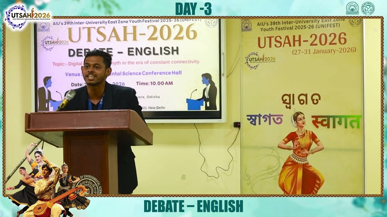AIU'S 39th II UTSAH - 2026 II DEBATE ENGLISH II FAKIR MOHAN UNIVERSITY II