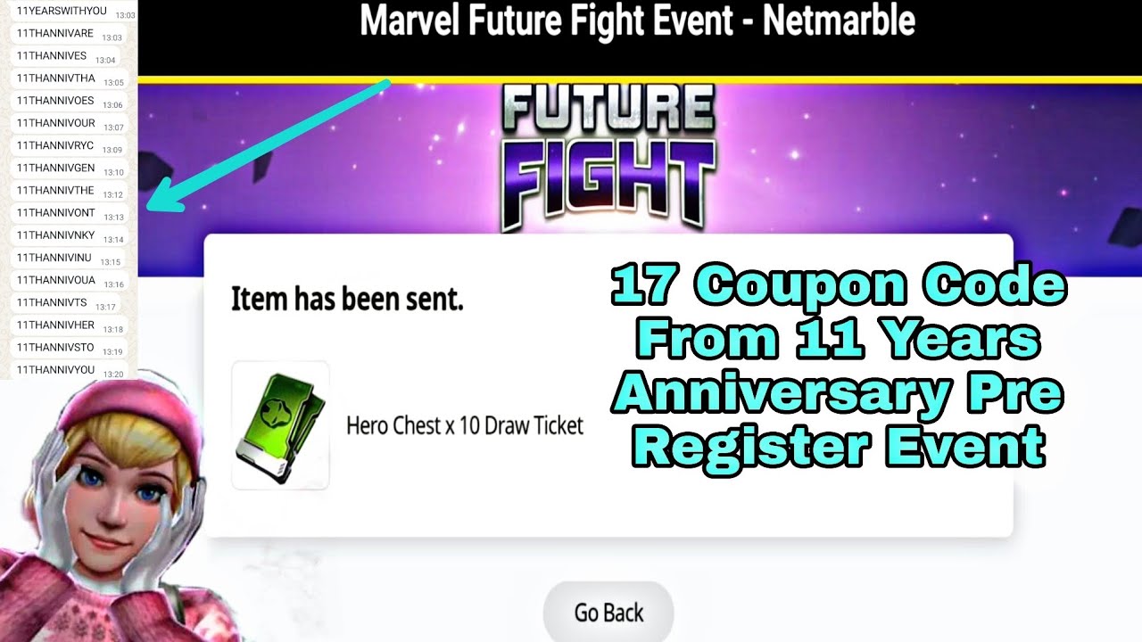 Промокод №17 из акции предварительной регистрации в честь 11-летия Marvel Future Fight