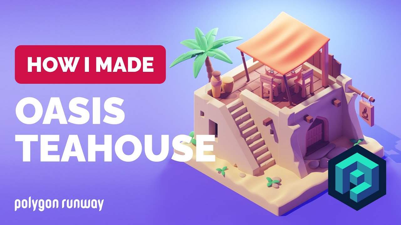 Isometric Desert Building in Blender 3.2 - 3D Modeling Process | Polygon Runway