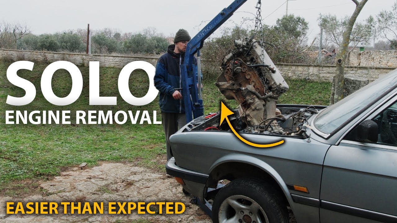 Вытащить двигатель BMW оказалось проще, чем ожидалось — E28 resto ep.3