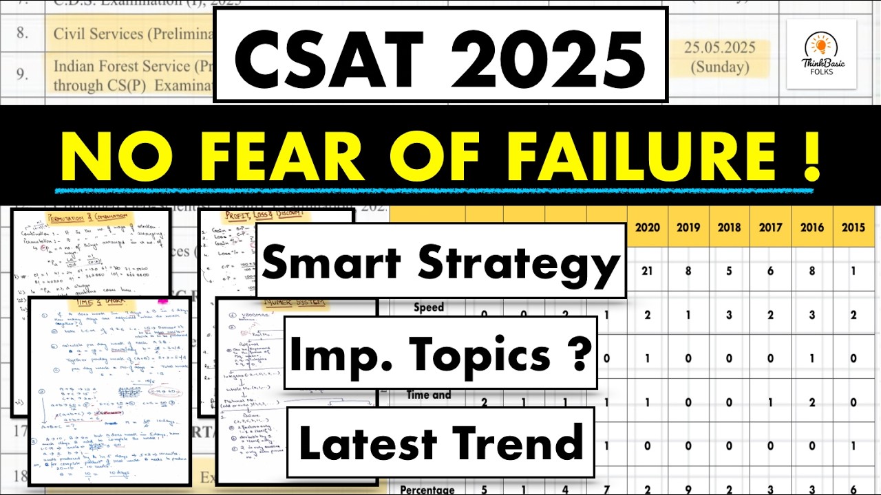 CSAT 2025 :- *ONLY STRATEGY* That Improved *My SCORE FROM 53 to 133* #thinkbasicfolks