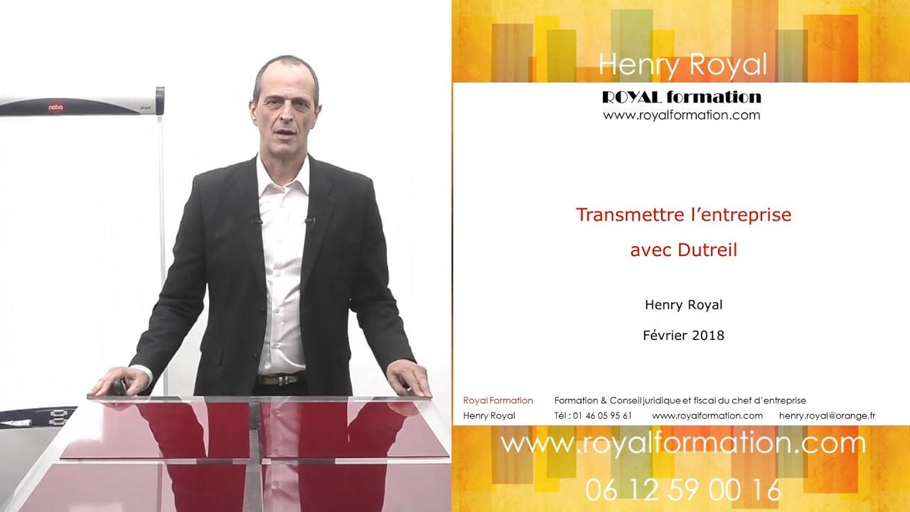 Pacte Dutreil transmission d'entreprise ; formation