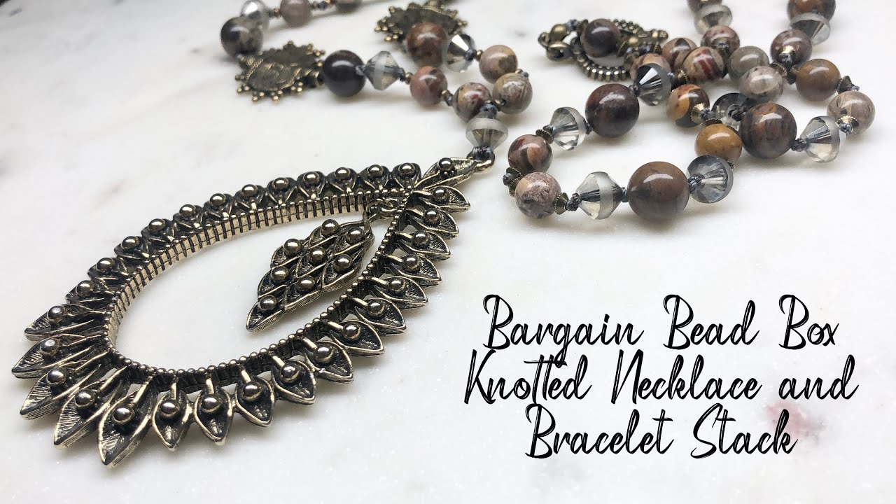 Knotted Necklace and Bracelet Stack Tutorial Featuring Bargain Bead Box April 2022!