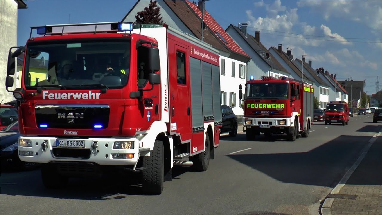 GROSSÜBUNG [FEUER IN FESTHALLE] JFW & JRK Rheinstetten/Neuburgweier