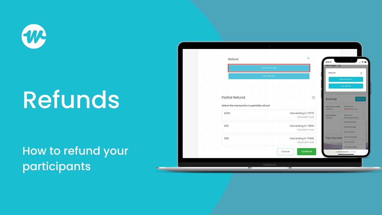 WeTravel Tutorial | How to refund your participants