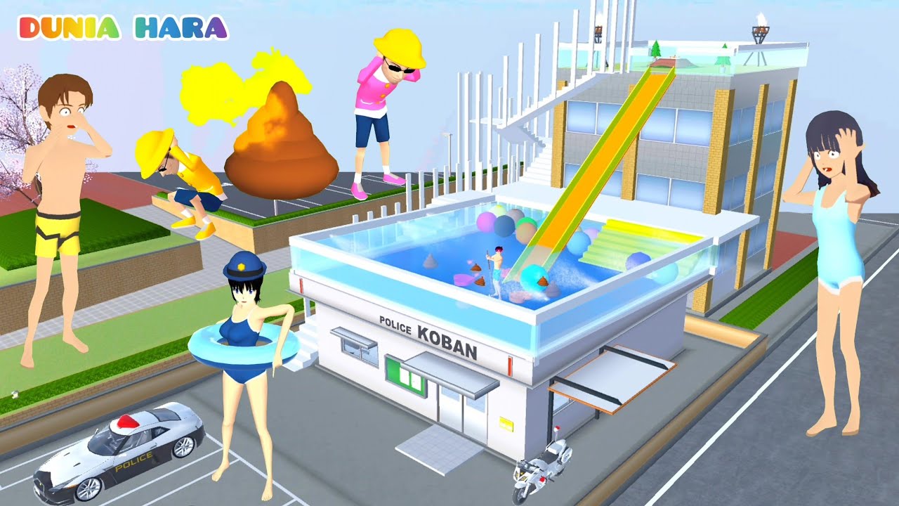 Hah? Kolam Renang Diatas Kantor Polisi Malah Banyak Kotoran Bau 😰 Yuta Mandi T4i 😱 | Sakura School