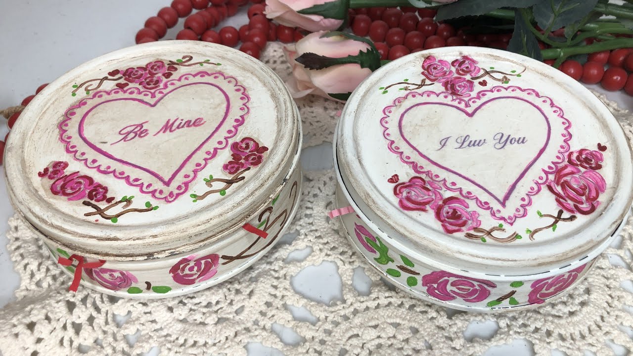 Upcycled Cookie Tin Can for Valentine XOXO #diy  #valentinesday