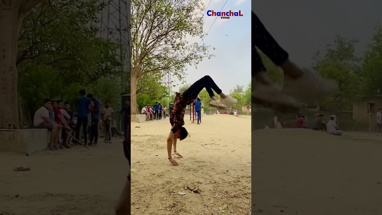 Perfect Backflip In Slow Motion | Chanchal Kumar #shorts #viralshorts #flips #gymanstics #stunts