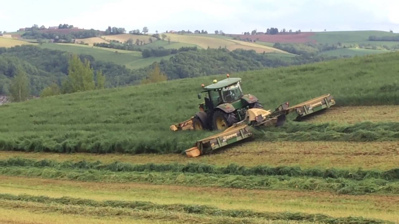 Fauchage Krone b1000cv John deere 7280r ( Cedric)