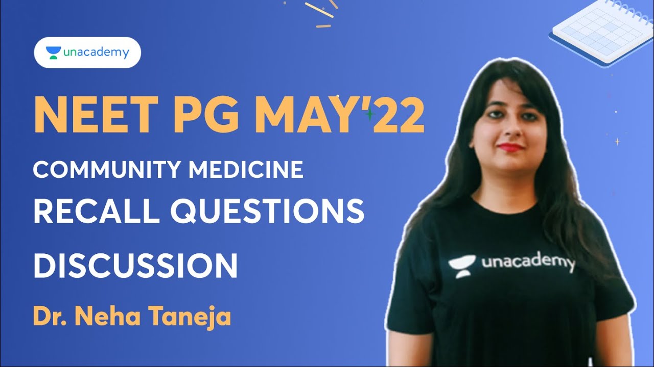 NEET PG May'22 | Recall Questions Discussion | Community Medicine | Dr Neha Taneja