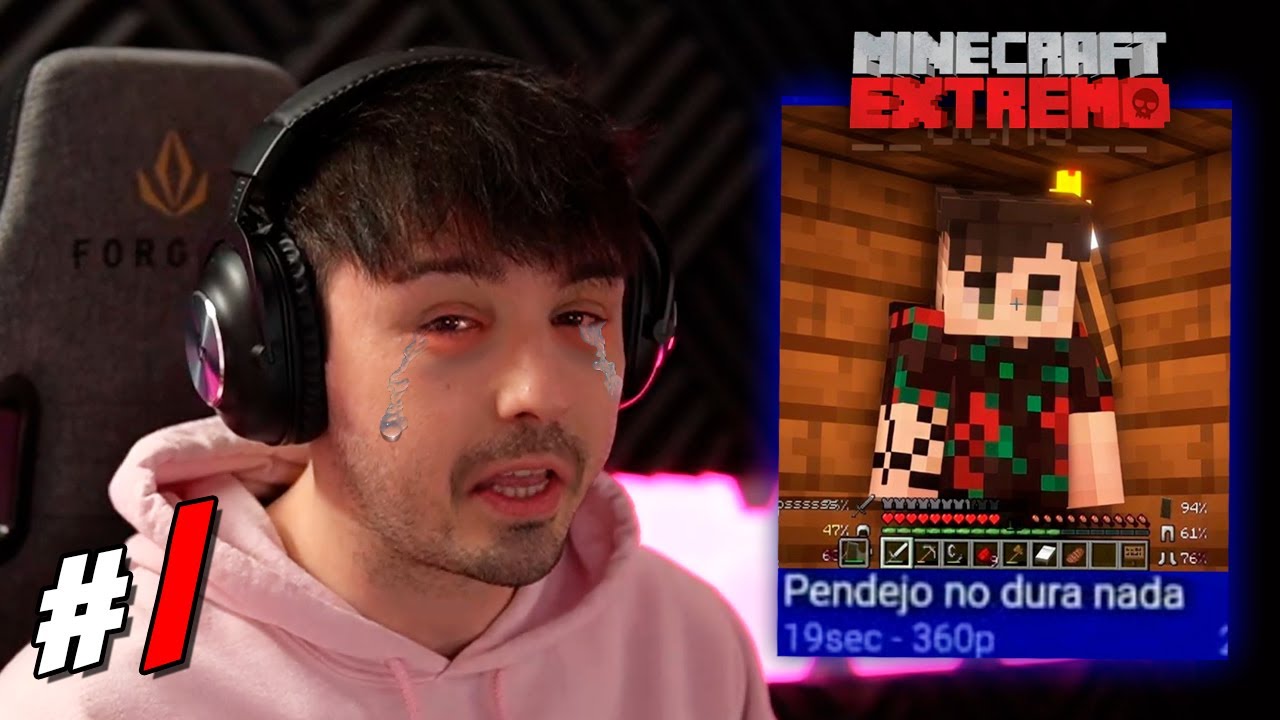 ¡MINECRAFT EXTREMO! ( solo me queda 1 vida) (hehe)