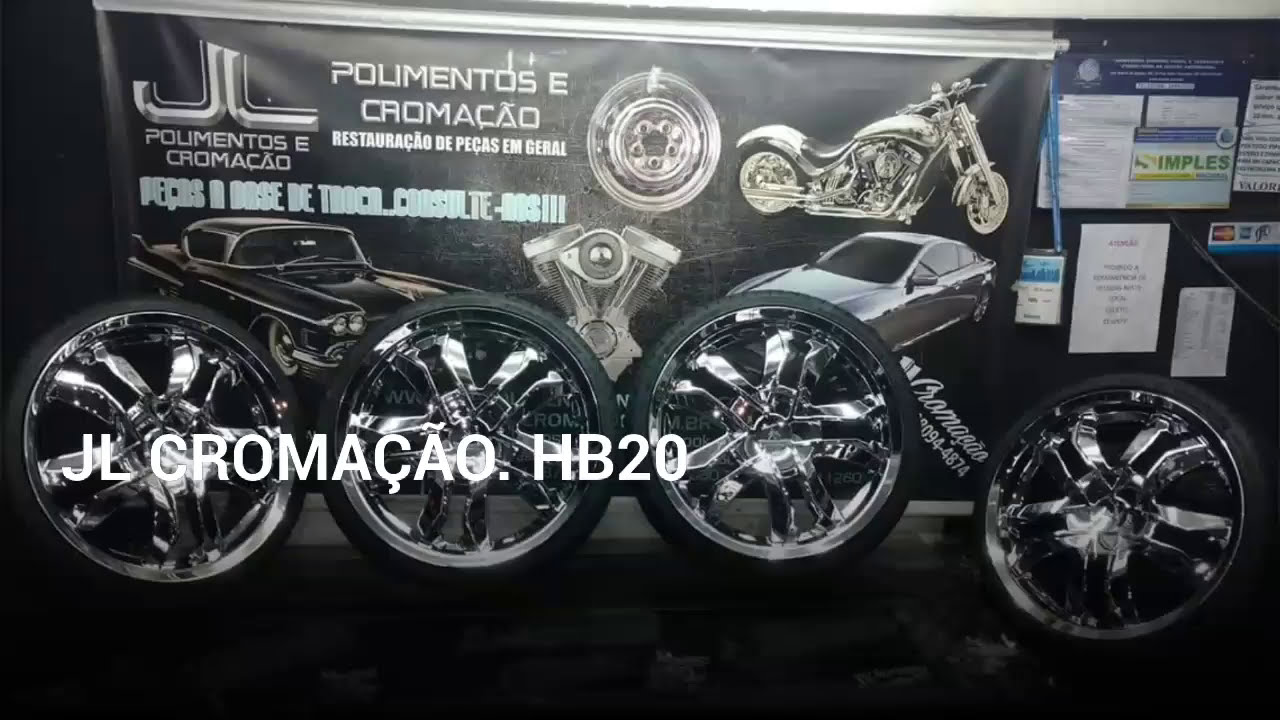 HB20 rodas cromadas. JL CROMAÇÃO