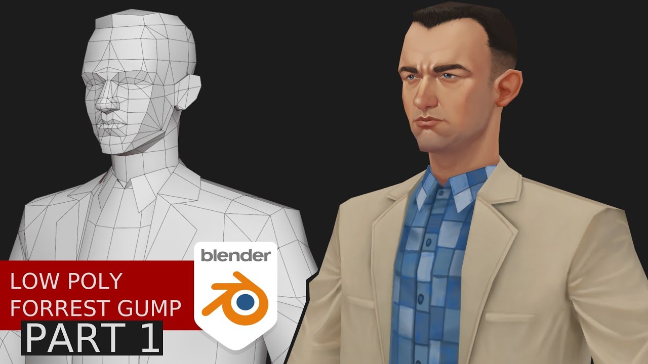 Low poly Forrest Gump [time-lapse] Part 1: Modeling