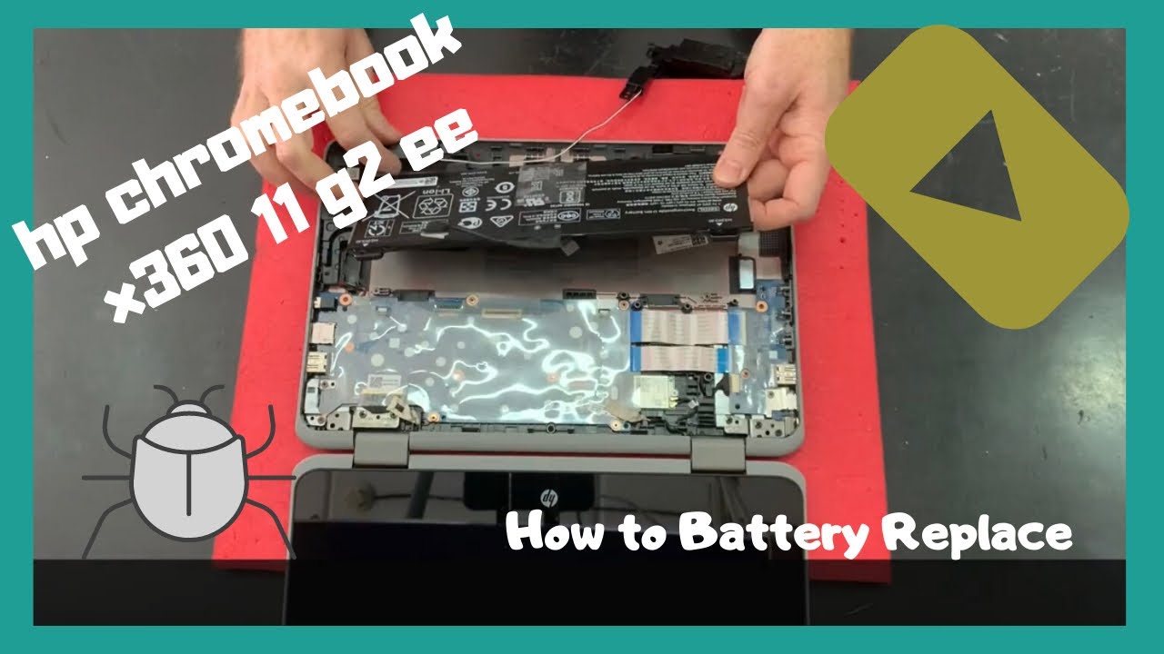 How to Battery replacement  hp chromebook x360 11 g2 ee disassembly