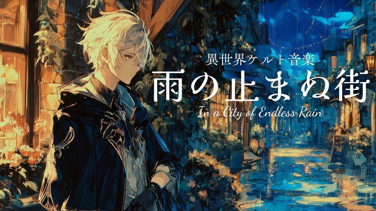【異世界ケルト音楽】 雨の止まぬ街| 灯火師フェイと一緒に雨宿りする1時間 ー In a City of Endless Rain【作業用BGM】