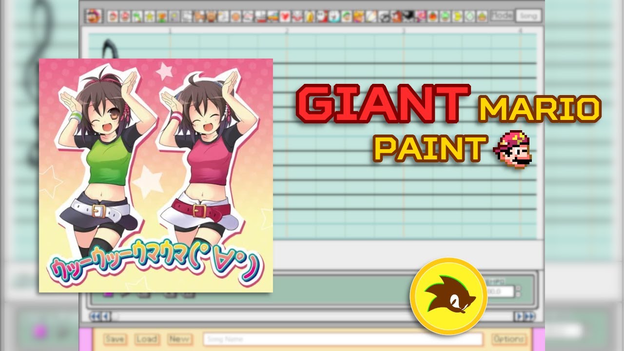 Giant Mario Paint - Caramella Girls - ｳｯｰｳｯｰｳﾏｳﾏ (ﾟ∀ﾟ) (Speedycake Remix) [Caramelldansen]