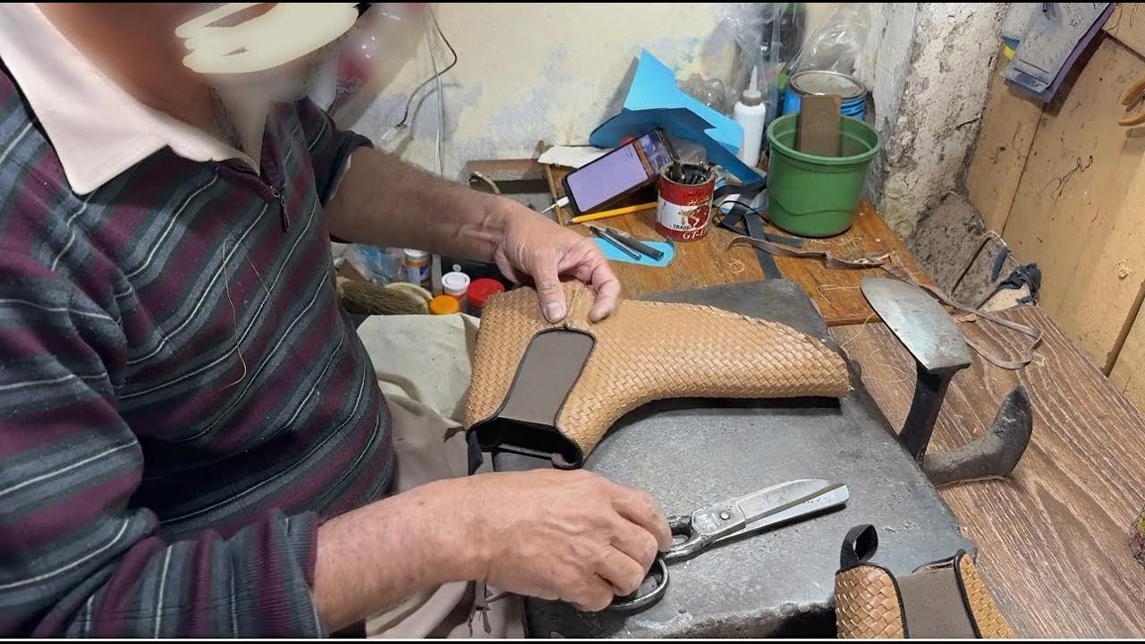 Making HANDMADE Woven Leather Chelsea Boots from start to finish Hand Dyed & Stitching PART 1 of 3