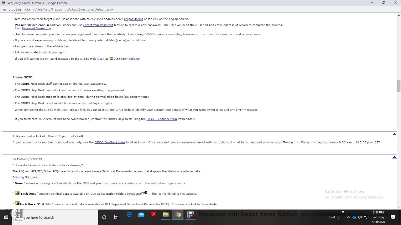 DLA DIBBS HELP AND FAQ