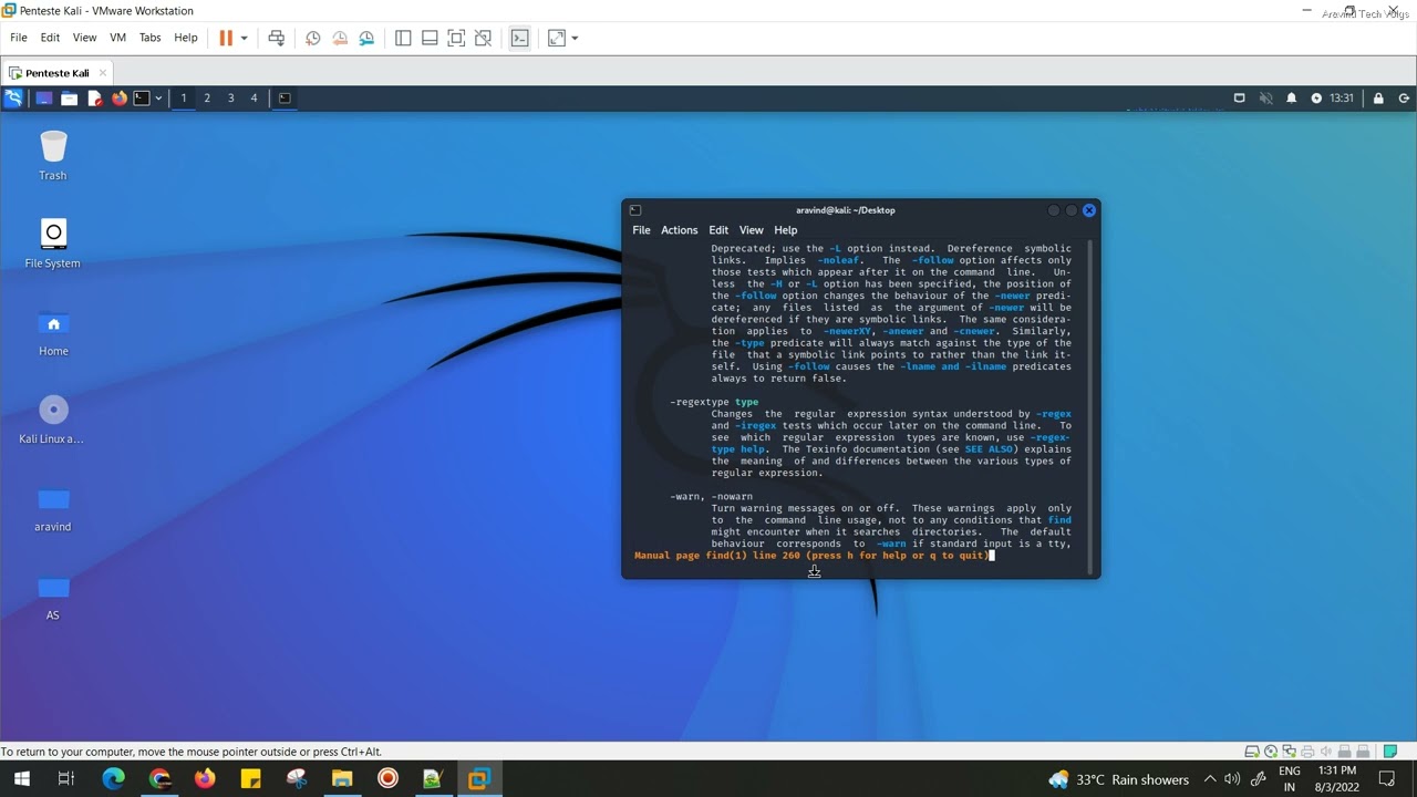 how use the find command in kali linux ||  find files with find in kali linux