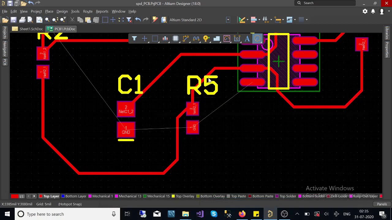 Fill copper/ground on pcb using altium