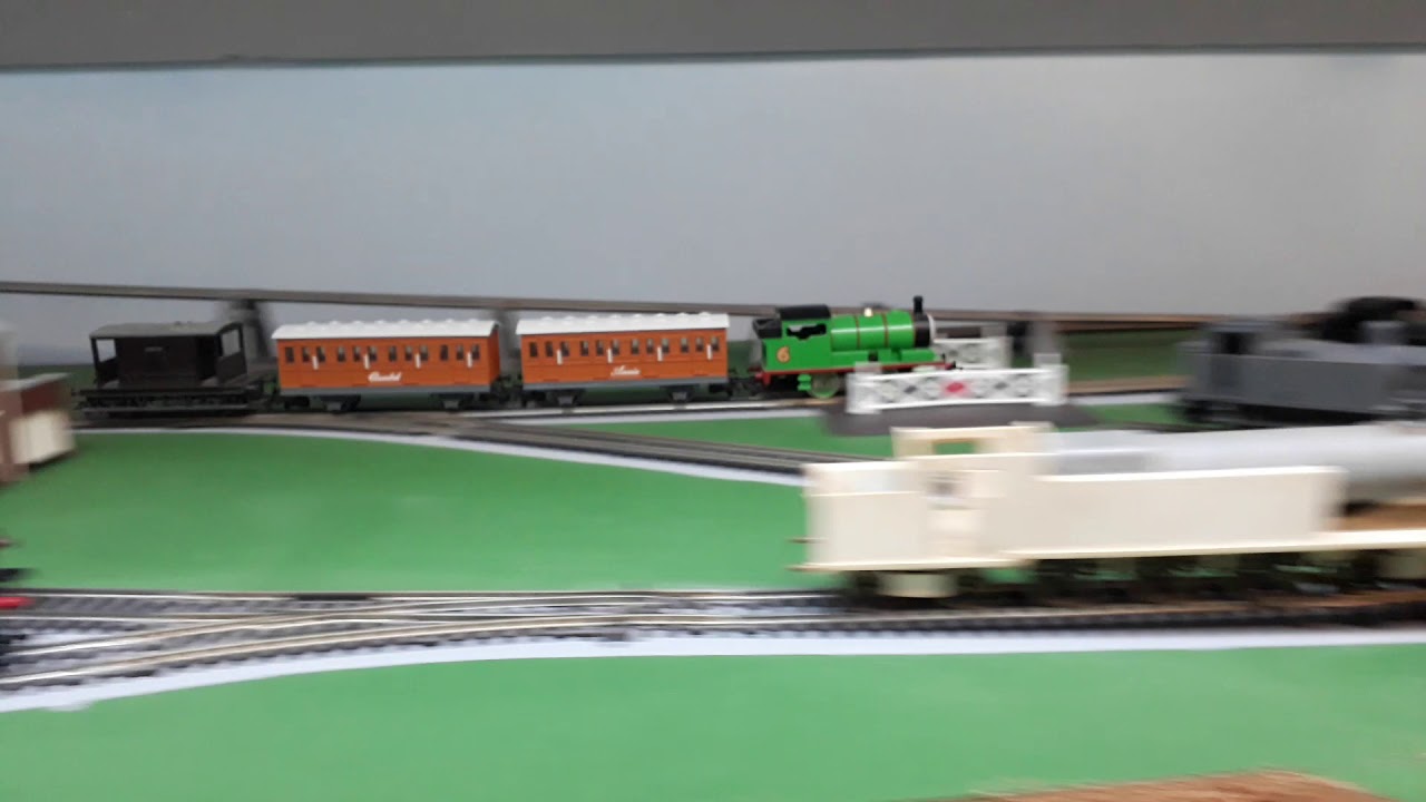 Hornby Percy pulling Annie and clabre and Brakevan