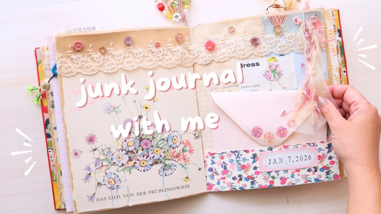 junk journal with me | my youtube 1st anniversary page