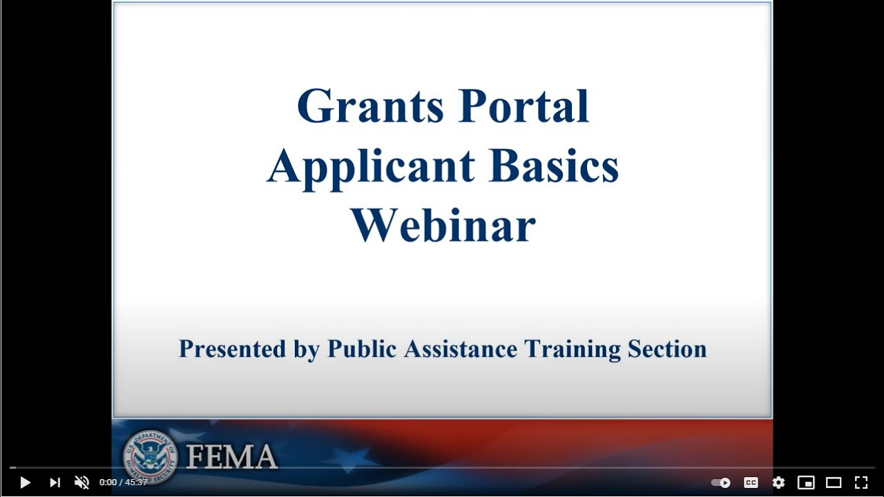 Grants Portal - Applicant Basics