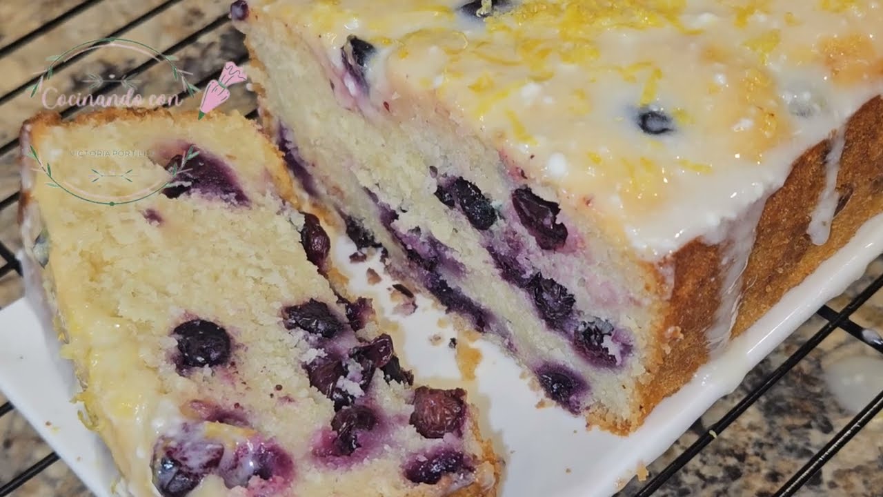 Panque de limon y arandanos azules | lemon and blueberry loaf cake