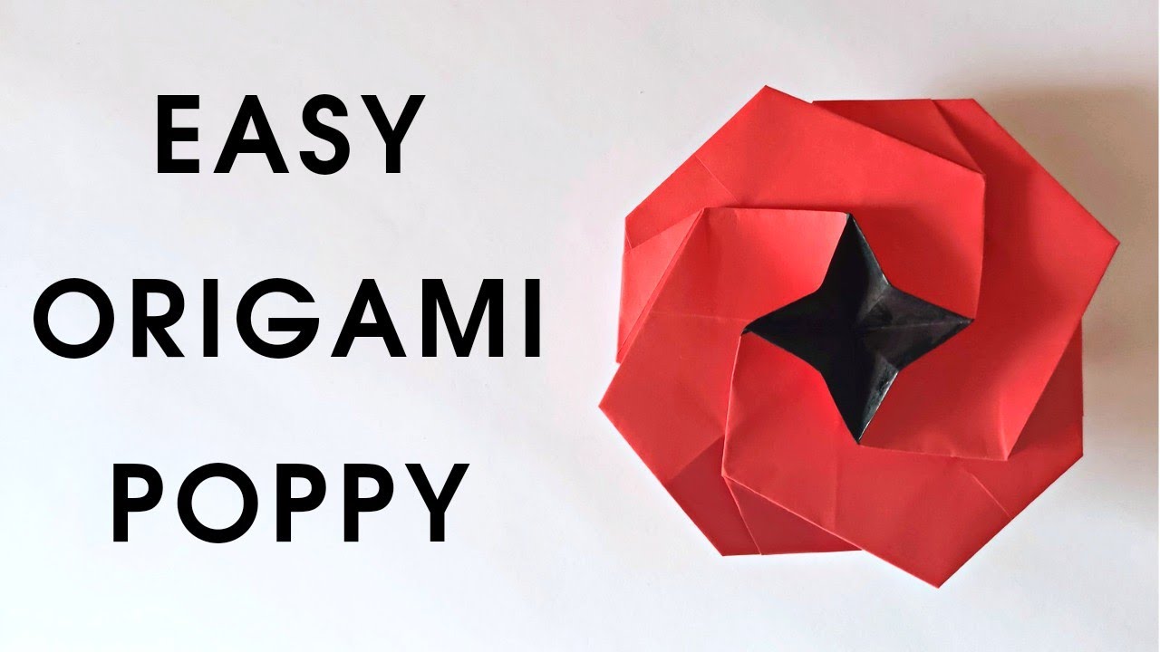 Origami POPPY | How to make a paper poppy | Origami flower