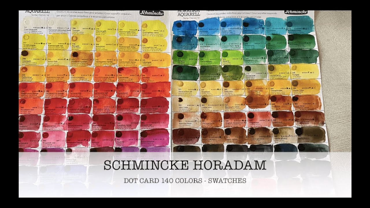 Schmincke Horadam Dot Card 140 Colors - Swatches