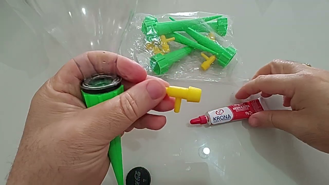Irrigador pinga gotas para jarros de plantas e jardins ou hortas. Como montar.