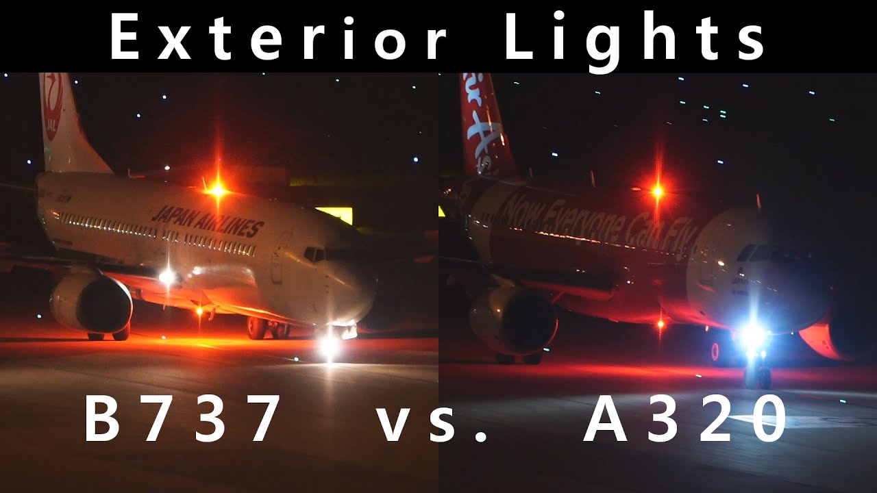B737NG vs. A320neo/ceo 外部ライト比較 Exterior Lights comparison