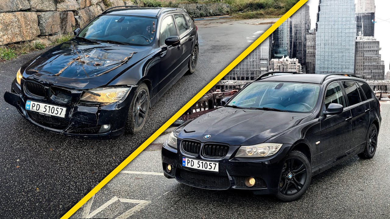 REBUILDING A CRASHED BMW E91 IN 50 HOURS.