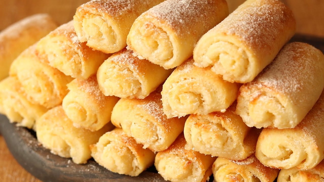 ТВОРОЖНОЕ Печенье ТРУБОЧКИ с Начинкой 🥥 | Быстро и Просто к ЧАЮ!
