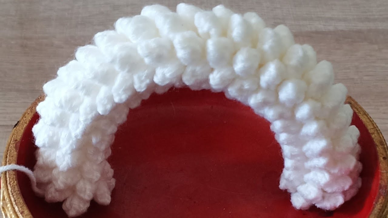 ถักมาลัยไหมพรมดอกมะลิ แบบเรียงแถว ปลายดอกแหลม how to crochet jasmine