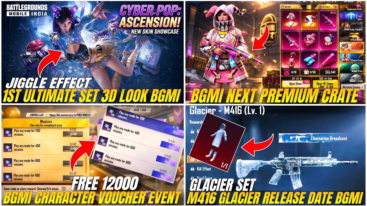 NEXT ULTIMATE SET LEAKS 🔥 FREE 1200 CHARACTER VOUCHER BGMI 🤩 M4 & GLACIER SET RETURN | PREMIUM CRATE