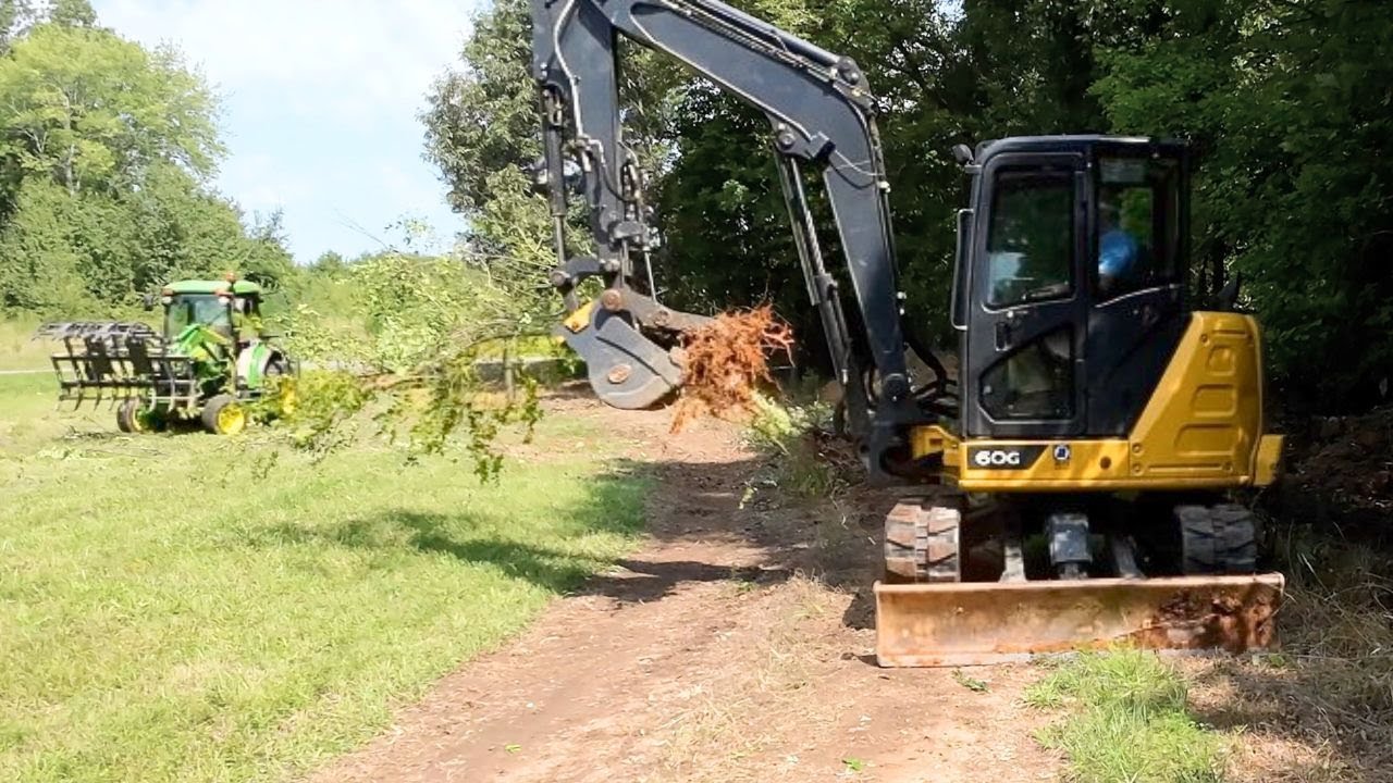 TREE SNATCHER! 60G Mini Excavator & 4066R! Pete with @GCITurfandTee